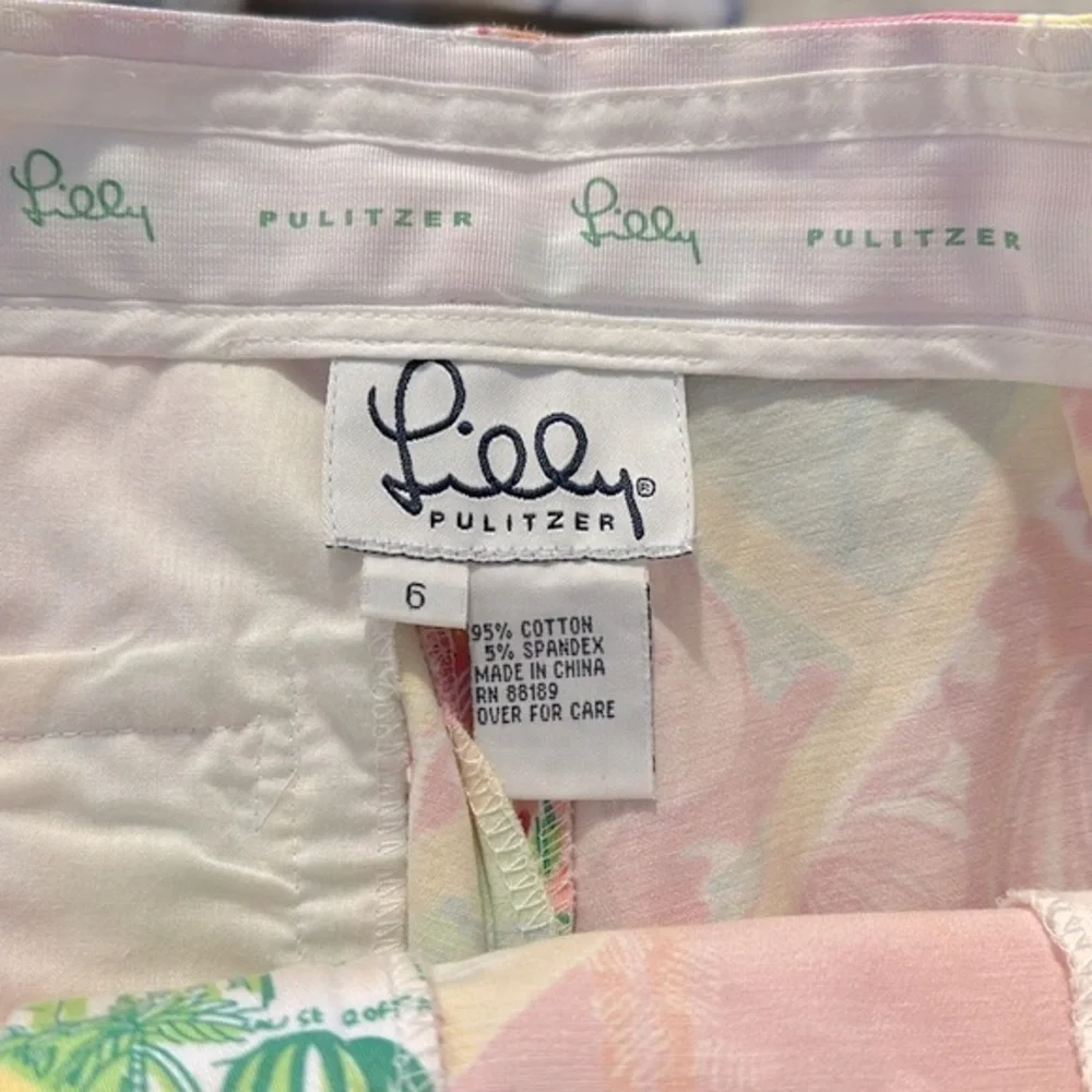 Women’s Vintage Lilly Pulitzer Cotton & Spandex Surf & Patch Bermuda Shorts Sz 6